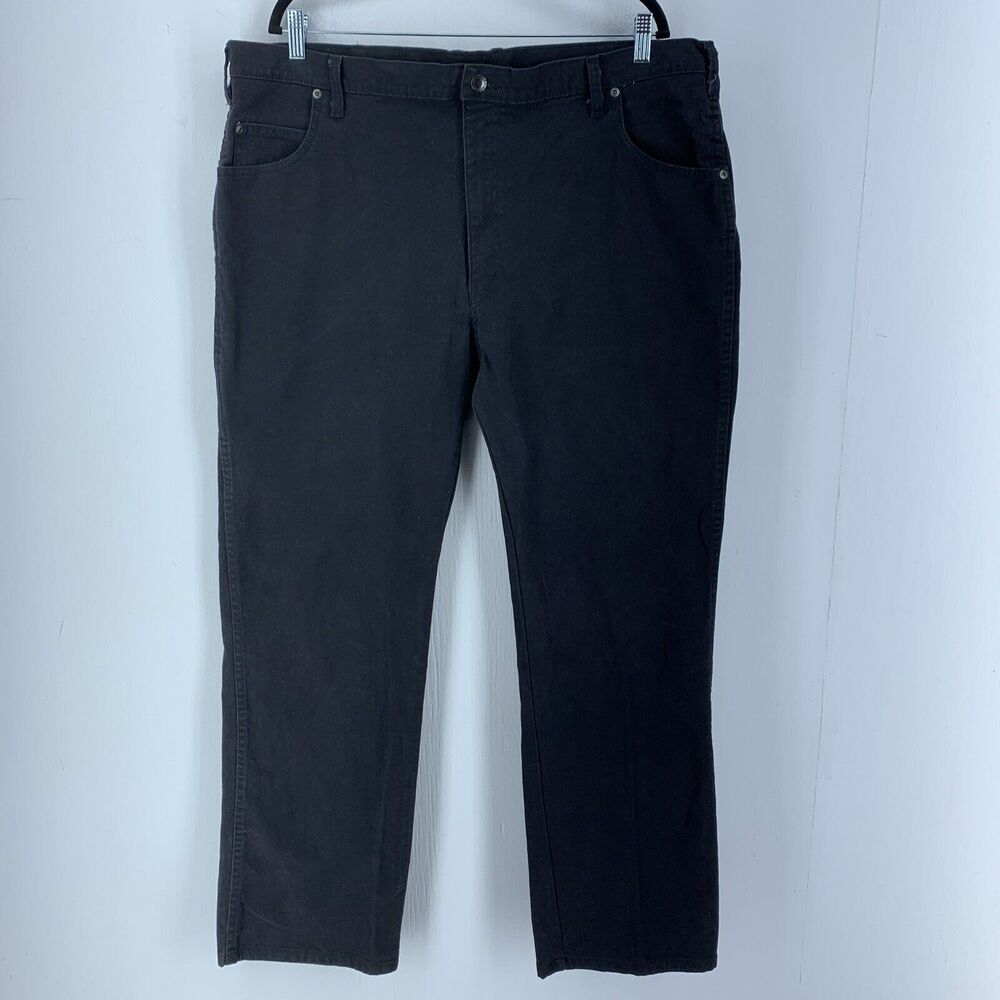 Dickies Mens 42x31 (Tag42x32)‎ Black Canvas Work Pants Jeans Straight Leg Grunge